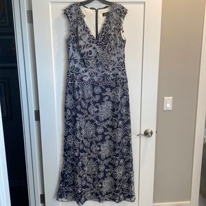 Tadashi Shoji V-Neck Lace Gown, Size 16